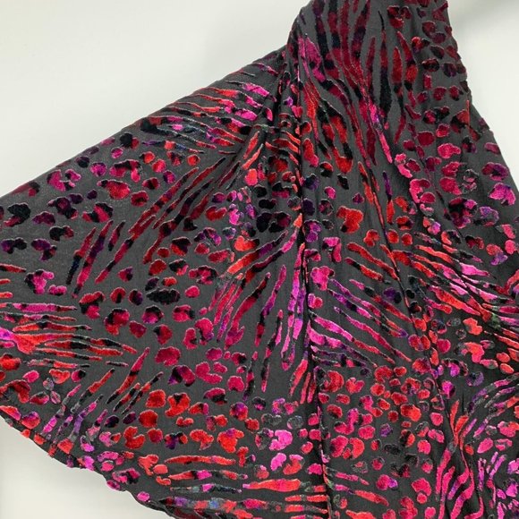 Moda International Dress Velvet One Shoulder Sleeve Leopard - Picture 6 of 11